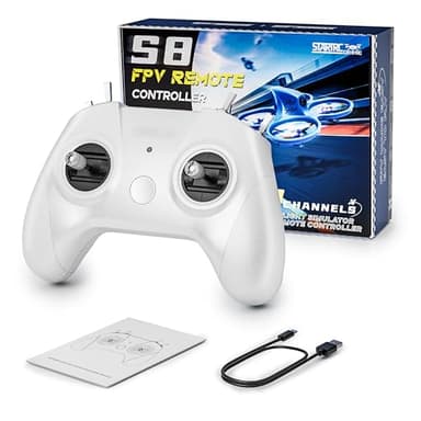 STARDRONE S8 RC Flugsimulator Controller 8 Kanal FPV Drohnen-Fernbedienung für Realistische Flugsimulation (Modus 2) Kompatibel mit Beliebten Simulatoren Plattformen Anfänger Professionelle (White)