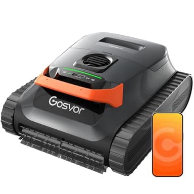 (2026 Neu) Gosvor Poolroboter Wand und Boden, Wasserlinie, Flachzone 4-in-1, Bis zu 200 Min. Laufzeit, Leichtgewicht 6,9 KG, 3μm Ultrafeiner Filter, Starker Poolsuager Akku für Pools bis zu 200 m²