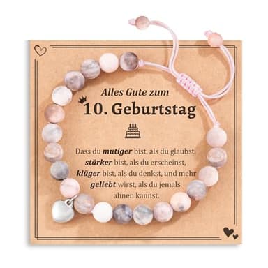 POWWA Geschenk Mädchen 10 Jahre, 10 Geburtstag Mädchen Geschenke Armband 10 Jahre Jährige Geschenkideen Kinder Teenager Schulkind