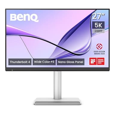 BenQ MA270S 27 Zoll 5K Monitor (5120x2880), Nano-Gloss-Panel, Thunderbolt 4(96W/15W), Mac-Farbabstimmung, Daisy Chain, KVM, Helligkeits- und Lautstärkeregelung am Mac, P3-Farbraum