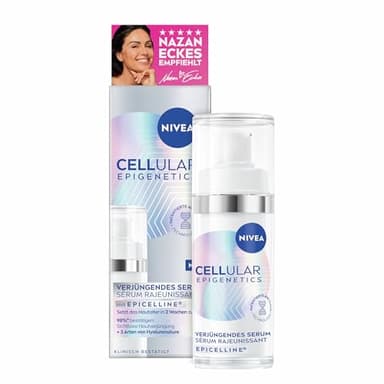 NIVEA CELLULAR Epigenetics Verjüngendes Serum mit EPICELLINE, setzt das Hautalter in 2 Wochen zurück, revolutionäre Gesichtspflege mit 3 Arten Hyaluronsäure (30 ml)
