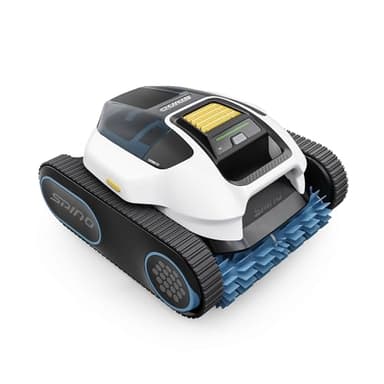 Spino E1 Poolroboter Akku Boden und Wand, 210 Min Kabellos Poolsauger, Max 21950 LPH,5 Reinigungsmodi, Auto Wasserlinien Parkfunktion, SmartArc Routenplan, Weiß-Blau
