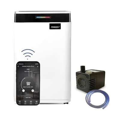 Comedes Demecto 30 eco WiFi Luftentfeuchter (25l/24h) + PowerDrain Kondensatpumpe - Geeignet für Räume & Keller bis 100m² / 230m³, Bautrockner mit App-Steuerung, inkl. 3m Schlauch