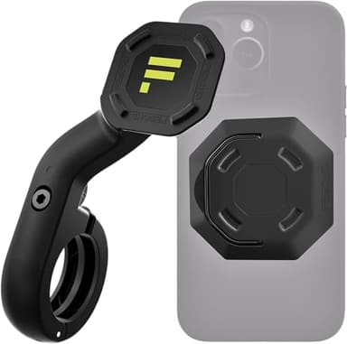 FESCHD® Handyhalterung Fahrrad für alle Smartphones - Fahrrad Handyhalterung mit Doppelsicherung: felsenfester Halt an Allen gängigen Lenkern (25,4-35mm) - Handyhalter Fahrrad Made in Germany