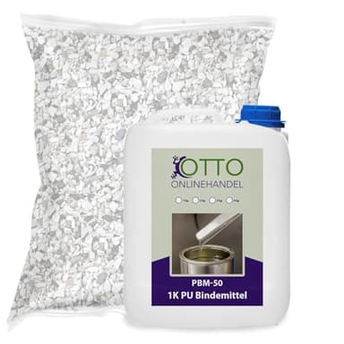 ST-PU Steinteppich Komplett-Set (Rosso Verona) für ca. 10m² inkl. 1K Polyurethan PU Bindemittel, natürlicher Steinboden, Marmorkies