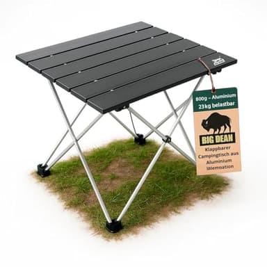 BigDean Kleiner Campingtisch faltbar Ultraleicht Kleiner Klapptisch - Campingtisch klein Camping Tisch Klapptisch klein