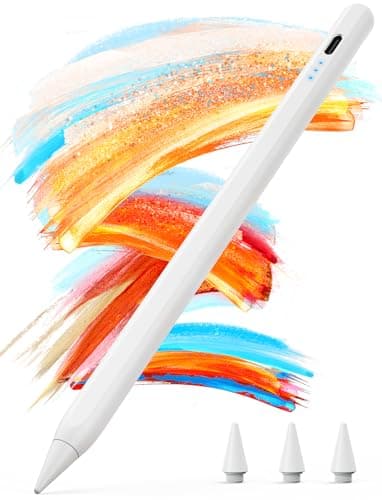 Kingone Stift für Apple iPad 2018-2026, 2X Schnellladung, kompatibel mit iPad 6~11th,Pro 11"/12.9"/13",Air 3~5th,Air 11"/13",Mini 7/6/5th, mit Magnetischer Haftung, Palm Rejection & Neigung.