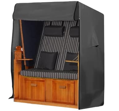 GARTENTECH Strandkorb Schutzhülle Winterfest 120cm 120 breit 110 breit Strandkorbhülle Abdeckung für Strandkorb 600D Oxford Gewebe UV-beständig