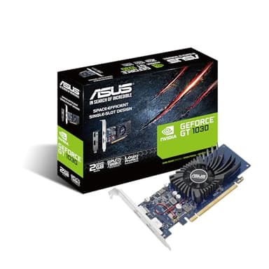 ASUS GeForce GT 1030, Nvidia, 2GB - GDDR5 Low-Profile-Grafikkarte (für den HTPC-Aufbau, mit I/O-Port-Halterungen, DVI, HDMI, Passiv, LP)