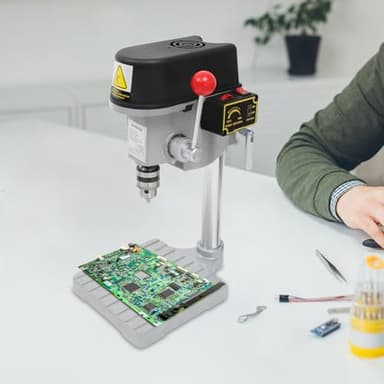 Standbohrmaschine Tragbar Tischbohrmaschine Mini Säulenbohrmaschine Einstellbarer Geschwindigkeit Bohrmaschine zum Bohren von Holz, Kunststoffplatten, Harzplatten, Aluminium, Verbundplatten