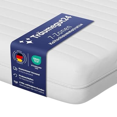 Träumegut24 AquaFlex 7-Zonen Matratze 90x200 cm | H2&H3 | Ergonomische Kaltschaummatratze | Hypoallergen & Antibakteriell | Bezug abnehmbar & waschbar | Oeko-TEX® | (16cm, 90 x 200 cm)
