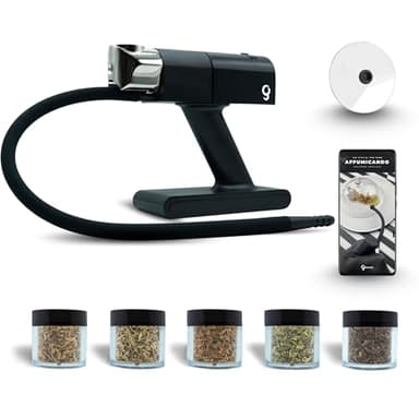 Giamaio Fumus Räucherpistole, tragbarer Kaltraucher + 5 kostenlose Holzaromen + E-Book mit italienischen Rezepten, Kaltrauchgenerator, Lebensmittelräuchergerät, Cocktails