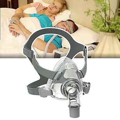 Full Face Mask Silicone Gel, C-P-(AP) Sleeping Mask, with Adjustable Headgear Clips, Lightweight, For Breathing, Anti-Snoring And Sleep Aid,F5A-L