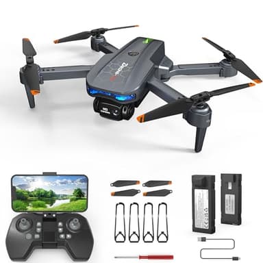 FERIETEL C0 Faltbare Mini Drohne 1080P Kamera - Headless-Modus, 3D-Flips, 2x 1200mAh Akkus (30 Min Flugzeit) | Einsteiger Quadcopter für Kinder Erwachsene