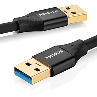 SEBSON USB Kabel 1m - Typ A auf A - USB 3.0 Datenkabel 5 Gbit/s Datenübertragung, Verbindungskabel für PC, Laptop, Drucker, Festplatten uvm.