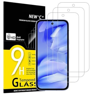 NEW'C 3 Stück für Google Pixel 9a für Panzerglas, Frei von Kratzern, 9H Härte, HD Displayschutzfolie, 0.33mm Ultra-klar, Ultrabeständig