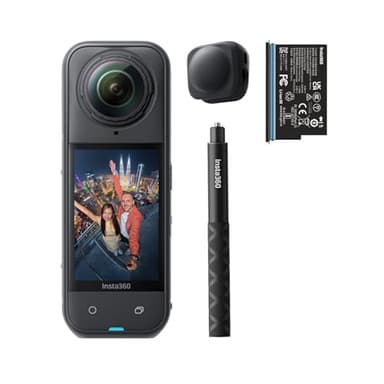 Insta360 X5 Starter-Bundle - wasserdichte 8K 360°-Kamera, führend bei wenig Licht, unsichtbarer Selfie-Stick-Effekt, robuste & austauschbare Linsen, 3 Std. Akku, klares Audio, Stabilisierung