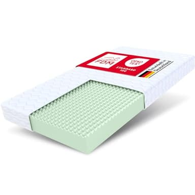 FDM Matratze 80x160 cm Härtegrad H3 Höhe 12 cm Kindermatratze Doppelseitige Schaumstoffmatratze Polyurethanschaum Hypoallergenem Waschbarem Premium-Bezug Oeko-Tex PICCHI