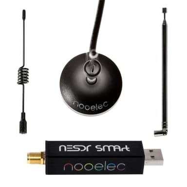 Nooelec RTL-SDR v5 Bündel - NESDR SMArt HF/VHF/UHF (100kHz-1,75GHz) Software Defined Radio. Premium RTLSDR mit 0,5 PPM TCXO, SMA, Aluminiumgehäuse, 3 Antennen. RTL2832U & R820T2-Basiertes Funkgerät