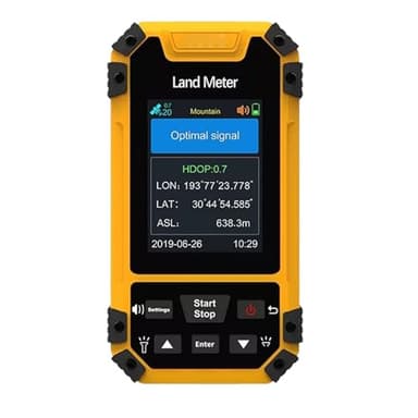 TIKATARER Tragbares GPS-Flächenmessgerät mit Druckhöhenmesser, GNSS-Chip mit Hoher Empfindlichkeit, Unterstützt Flächen in der Luft, Stoßfest nach IP68 für Vermessungen Im Freien