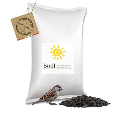 Boill/Sonnenblumenkerne schwarz - 25 kg. Vogelfutter, Wildvögel Garten Futter Neue Ernte 2025 ganzjahresfutter fettfutter 25000 g