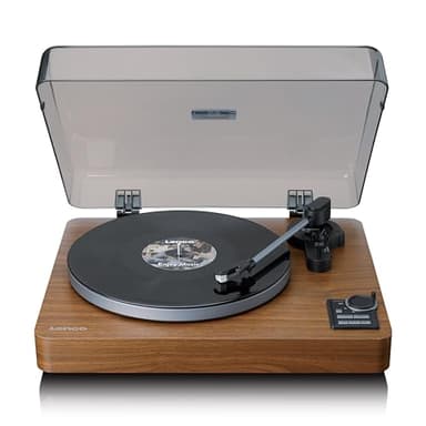 Lenco Vollautomatischer Plattenspieler mit Bluetooth - Vinyl - Schallplattenspieler mit 2 Geschwindigkeiten 33/45 U/min - Anti-Skating - Bluetooth Turntable - AT3600L Tonabnehmer - Braun