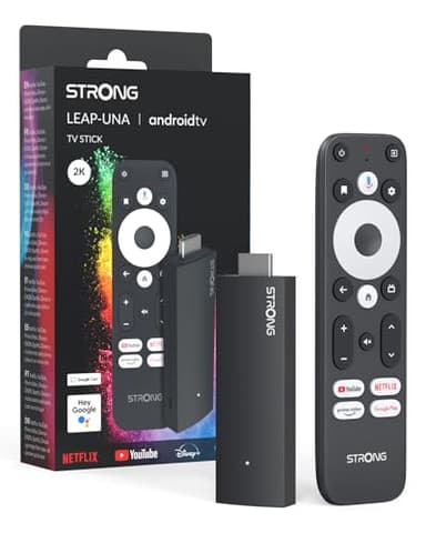 STRONG Leap-UNA Android TV Streaming Stick, WiFi, Integrierter Chromecast, Android 11 TV-Box, Google Assistant, HDR10+, Google Play, Netflix, YouTube