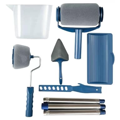 SHYICHENG 7 teiliges Malerset Farbroller Set mit Teleskopstange & Zubehör für Wand und Decke