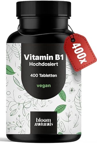 Vitamin B1 Hochdosiert - 400 Tabletten mit 250mg - Vitamin B 1 Thiamin - Vit B1 Laborgeprüft, Vegan & Produziert in Deutschland - Verpackung kann variieren