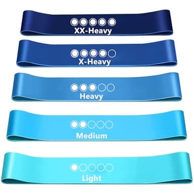 5er-Set Fitnessbänder Widerstandsbänder,Elastisch Resistance Bands with 5 Stärkestufen Gymnastikband für Männer und Frauen für Heim-Fitness, Krafttraining Yoga Rehabilitation