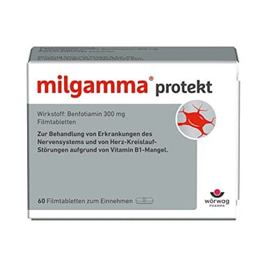 milgamma protekt, 60 Stück: Mit Benfotiamin zur Behandlung von Symptomen bei Nervenschäden infolge eines Vitamin-B1-Mangels, besonders hohe Bioverfügbarkeit, 1x tägliche Einnahme