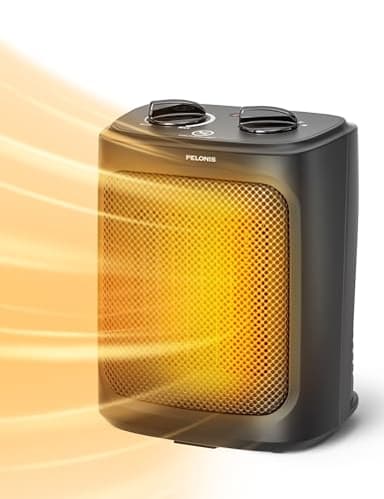 PELONIS Mini Elektrischer Heizlüfter 2000W mit zwei Heizstufen und Lüfter, Keramik-Tischheizung für Badezimmer, Schlafzimmer, Tischheizung mit Temperaturregelung