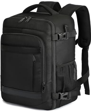KLOSTAIN Handgepäck Rucksack 40x20x25 für Ryanair und Eurowings Rucksack Travel Backpack Bag Klein Reiserucksack Tasche für Flugzeug - Schulrucksack für Damen, Herren, Teenager, Schwarz