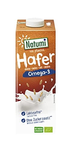 Natumi Bio-Haferdrink Omega 3, 8 x 1L - laktosefrei, hergestellt mit deutschem Hafer, angereichert mit Omega 3, biologisch, vegan, milchfreie Alternative