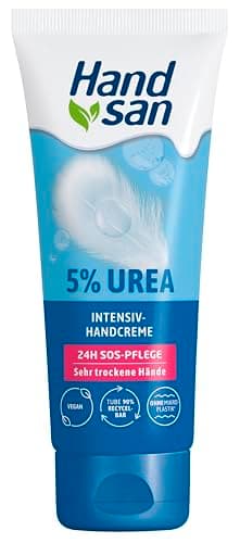 Handsan Urea Intensiv Handcreme | mit 5% Urea | Feuchtigkeitsspendend & schnell einziehend | für sehr trockene und strapazierte Hände | 90ml