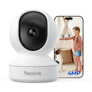 Reolink 2K Überwachungskamera Innen, 360°-Ansicht Indoor Kamera WLAN mit Auto-Tracking, Baby Monitor mit Personen-/Tier-/Weinen-Erkennung, 2,4 GHz Wi-Fi, Privatmodus, 2-Wege-Audio, E1 4MP