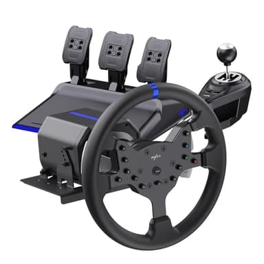 PXN V99 Gaming Lenkrad PC, 3,2 Nm Force Feedback Lenkrad und Pedalen mit Schaltung, Lenkrad für Xbox One, Xbox Series X/S, PC, PS4 mit Formula-Racing Paddles, Hall-Effekt Pedal