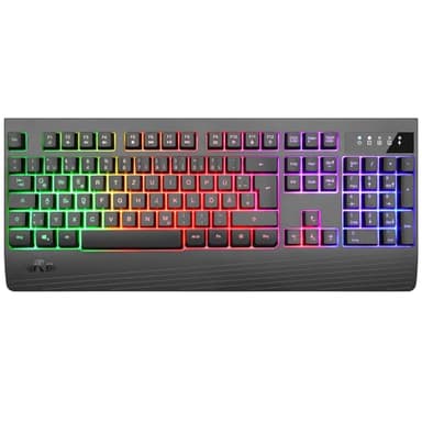 Rii Gaming Tastatur Kabellos Beleuchtet, Tastatur Keyboard Büro mit QWERTZ, Wireless Keyboard Gaming Geschenke ist 2,4GHz Verbindung, Funktastatur Office mit 1800mA Aufladbarer Akku