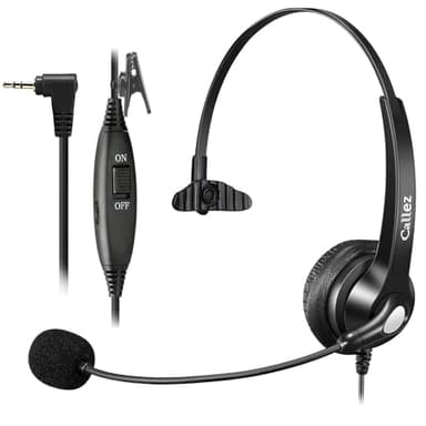 2,5mm Klinke Headset Telefon für Gigaset CL660HX C430A Panasonic Yealink W52P, Kopfhörer Telefon Festnetz Schnurlos mit Mikrofon Noise Cancelling für Homeoffice Call Center Büro Schnurlostelefon