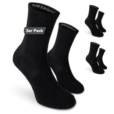 Safersox Mückenschutz Socken, 3er Pack, Schwarz, 39-42
