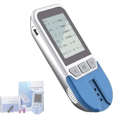 Cholesterin-Testmessgerät-Kit, Lipidtest-Analysator Mit 25 Blutfetten, 500 Gruppen Von Speicherwerten, Multifunktionales 5-in-1-TC-TG-HDL-LDL, Präzisionsmessung, Schnelle Ergebnisse, Heimgebrauch