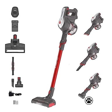 Hoover Akku Staubsauger H-Free 100 5-in-1 mit Turbo Boost & LED-Bürste | 40 Min Laufzeit, 0,9L XL Staubbehälter, Tierhaar-Spezialist für Teppich/Auto/Sofa/Wand, Leichter Staubsauger Kabellos
