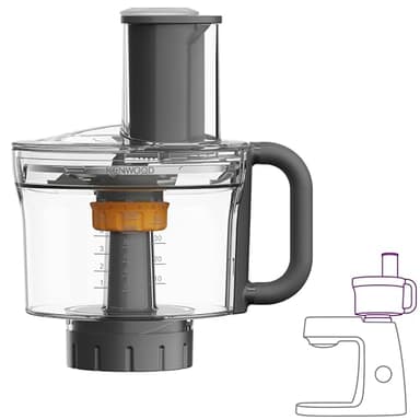 Kenwood MultiPro Küchenmaschine KAH65.000PL, Teigzubehör, 5 Schneidescheiben mit verstellbarer Schneidscheibe, ExpressDice-System, 1,2 L Fassungsvermögen, Zubehörtasche, Silber
