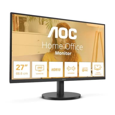 AOC U27B3A - 27 Zoll UHD Monitor, Lautsprecher, HDR10 (3840x2160, 60 Hertz, HDMI 2.0, DisplayPort 1.4) schwarz