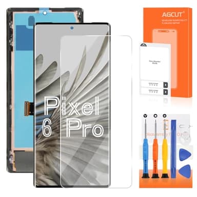 AGCUT OLED LCD Display für Google Pixel 6 Pro LCD Display für Google Pixel 6 Pro G8VOU Ersatzbildschirm Digitalizer Touchscreen Reparatur mit Werkzeug, Schwarz