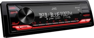 JVC KD-X282DBT USB-Autoradio mit DAB+ & Bluetooth Freisprecheinrichtung (USB, AUX-In, 1 x Pre-Out 2,5V, Soundprozessor, 4x50 W, rote Tastenbeleuchtung)