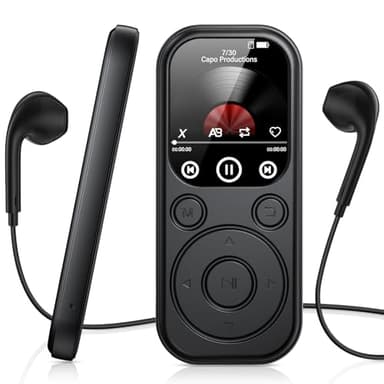 128GB MP3 Player mit Bluetooth 5.4, RWSRW Musik-Player mit FM-Radio, Sprachaufzeichnung, HiFi-Sound, FM Radio, E-Book-Funktion, Kopfhörer im Lieferumfang enthalten