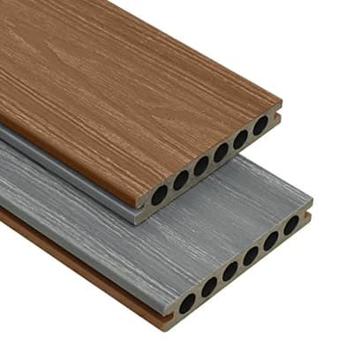 vidaXL WPC Terrassendielen mit Zubehör Komplettset Komplettbausatz Holz Diele Terrassenboden Terrassenbelag Dielen Terrasse Braun Grau 15m² 4m