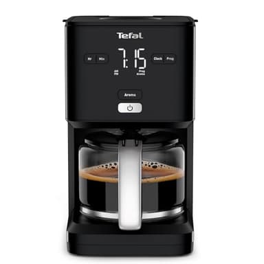 Tefal Smart’n Light Kaffeemaschine mit Timer, programmierbare Filterkaffeemaschine 1,25 l, Aroma-Funktion für intensiven Geschmack, Warmhaltefunktion, tropffrei und leicht zu reinigen, schwarz