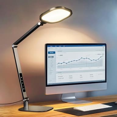 LitONES Schreibtischlampe LED Dimmbare, Augenschutz tageslichtlampe schreibtisch mit 3 Farbmodi und Touch-Steuerung/Memory-Funktion,15W Schwenkarm Bürolampe mit Stecker,Schwarz
